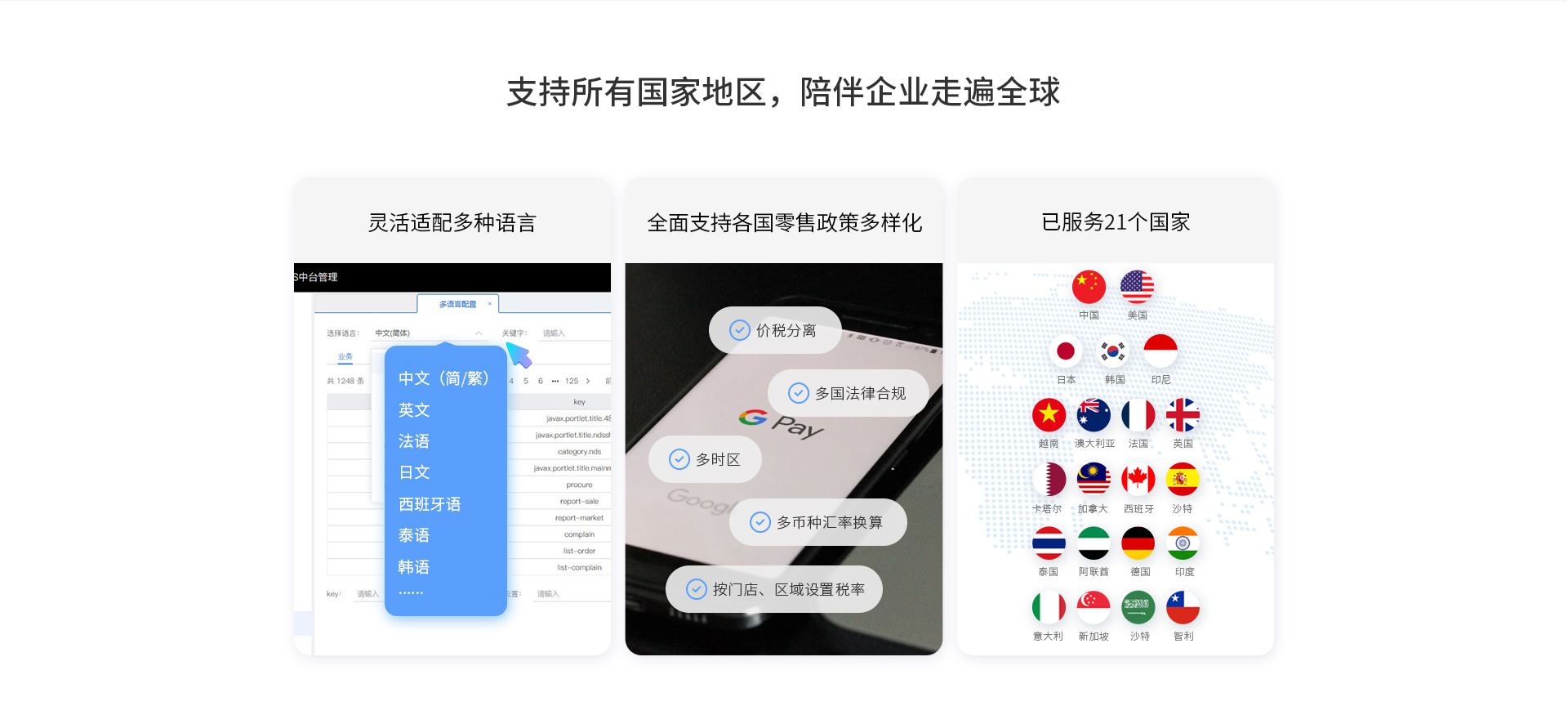 EVO厅适配多种说话，支持列国零售政策